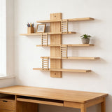Solid Wood Wall for Display and Storage Floating Wall Mounted for Home Decor Small V1366-AZ2-W-13002