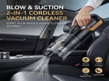 (Black gold)Cordless Handheld Vacuum Cleaner - 2 in 1 Blow Suction - Cyclone Dust Cup, Car V888-ELOSUNG54992-1