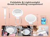 Dual-Sided LED Makeup Mirror with 1X & 30X Magnification, 3 Color Temperature Lights, Touch V1107-CS-ZDSMHZJ