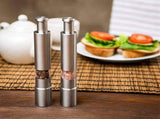 4PCS Manual Salt and Grinder Set Stainless Steel Push Button Grinder Thumb Grinder for Black V1366-AZ2-W-15691