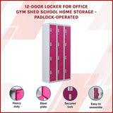 12-Door Locker for Office Gym Shed School Home Storage - Padlock-operated V63-838901