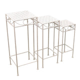 Set 3 Nested Riviera Square Tables / Potplant Stands 70cm, 60cm, 50cm V637-48112TBL