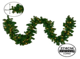Christabelle 2.7m Christmas Garland with LED Lights Chadwick Tree Decoration Ornament 112_OPCG274