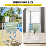 VEVOR Pool Towel Rack, 5 Bar, Milky, Freestanding Outdoor PVC Curved Poolside Storage Organizer, V952-MJJBSSXGBDDW52IAUV0