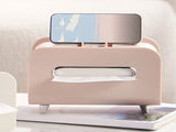 Desktop Tissue Box Multifunction Tissue Storage Dispenser with Phone Holder Remote Control Organizer V1294-YM0710-3117230308312