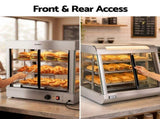 Devanti Commercial Food Warmer 1500W 3 Shelf Heated Display Cabinet FW-600M-SI