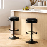 Artiss 2x Bar Stools Leather Padded Gas Lift Black BA-TW-T7009-CB-BKX2