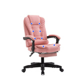 8 Point Massage Chair Executive Office Computer Seat Footrest Recliner Pu Leather Pink V255-806-PINK