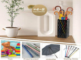 Metal Umbrella Stand Rack in White - Rectangular Design, Holds 4-8 Umbrellas, 16.5x16.5x42cm V178-59217