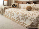 Vintage Jacquard Chenille One-Piece Sofa Cover Throw with Tassel Edging - Reversible Furniture V888-ELOSUNG55321-2
