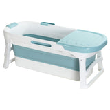 Weisshorn Foldable Bathtub Portable Folding Water Spa with Cover Plate 136x62cm FB-PP-136-BL