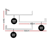 Artiss Floating Wall Shelf 3 Tier White FURNI-N-WALL-01-WH