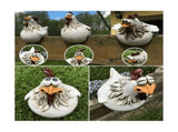 Chicken Sitting on Fence Decor Garden Statues for Fences Rooster Statues Wall Art Yard Art V1369-AZ3-W-11865