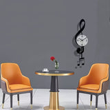 White Brown Treble Clef Wall Clock Music Themed Wall Clock Unique Home Decor Clock Office V1347-115-BRO-70622