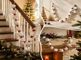 Festive Holiday Garland, Christmas Rattan Decoration, Pre-Strung Foam Ball Candy Cane Style, V1192-AZ-W-24685