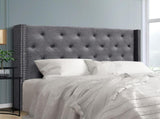Artiss Bed Head Headboard Queen Size Fabric - LUCA Grey BFRAME-H-LUCA-Q-GY