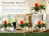 2 Pack 18 Inch Artificial Tropical Bromeliad Flowers, Fake Red Guzmania Floral Stems for Hawaiian V1192-AZ-W-17467