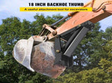45.7 cm Backhoe Thumb, 12 mm Teeth Thickness Heavy Duty Excavator Thumb, Black Steel Weld On Thumb V952-FCMZ18INCBH12MM01V0