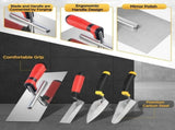 4 PCS Masonry Hand Tool Set, 6" Grouting Trowel, A 6", 11" X 4" Flat Trowel with A Soft , and A V1366-AZ2-W-14411