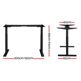 Artiss Standing Desk Frame Only Dual Motor Motorised Adjustable 125KG Load Black HASD-B-M10-BK
