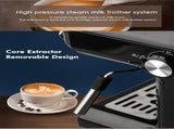 Semi-Automatic Espresso Coffee Machine with Steam Wand for Home and Small Office Use, Dual Cup V1341-ZY-V28MM92U-BLACK