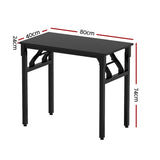 Artiss Computer Desk Foldable Balck 80CM MET-DESK-FD-80-BK