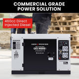 GENPOWER 8.4kW Peak 6kW Rated Commercial Diesel Generator, RCD Safety Switch, Electric Key Start, 2 V219-GEN1DSGPRA14K