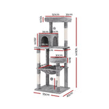i.Pet Cat Tree Tower Scratching Post Scratcher 143cm Condo House Trees Grey PET-CAT-M143-GR