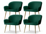 Artiss Dining Chairs Set of 4 Velvet Armchair Green UPHO-C-DIN-5220-VEL-GRX4