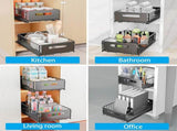 CARLA HOME 2 Pack Pullout Cabinet Kitchen Organizer Drawers with No-Drilling and Adhesive Design for V178-36266