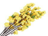 10 Pcs Yellow Artificial Flower Peach Blossom Branch Fake Blossom Flower Decor for Home Party V1294-YM0901-WE7670411