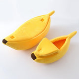 Banana-shaped pet bed - Creative dog and cat kennel - Warm and soft plush puppy mat - Cute fruit V1188-MS101-00783-1