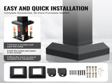 Outdoor Handrails for Steps, 2-3 Step Stair Rail Kit, Black Square Tube with Horizontal Bar, Carbon V952-FGDHGZLSLZFSL90M7V0