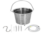 2L Enema Bucket Kit with Silicone Tubing Nozzle Tips Storage Bag Stainless Steel Coffee Milk Barrel V1294-YM0715-3117220132011