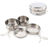 pcs Stainless Steel Pots/Frying Pan/Lid for Outdoor Camping Cooking V1237-ZY-203-3623