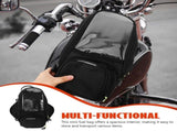 Splashproof Motorbike Tank Bag Black Oxford Cloth for Motorcycle V1366-AZ2-W-18770