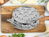 2 Sets Stainless Steel escargot Dish with Forks - Silver Serving Plate Elegant Design for Seafood V1370-AZ4-11493