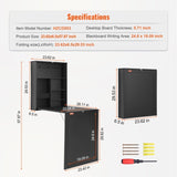 Wall Mounted Desk, Fold out Convertible Desk, Multi-Function Folding Wall Table with Chalkboard for V952-FDBGZBHBZXK0THXAQV0