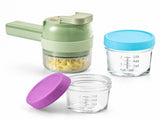 Seasoning Preparation and Storage Set-Green Electric Handheld Food Processor With Light Blue lid and V888-ELOSUNG56077-4