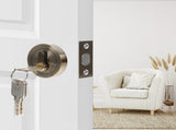 HOOWIFFY Durable Golden Deadbolt Lock Single Cylinder with Key for Home Use V1189-WXFWAL-20260326-02417