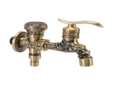 Water Tap 2 Handles 1 Hole Oil Rub Antique Dragon Carved Brass Faucet for Bathroom Sink Countertop V1294-YM0523-3112220035411