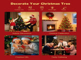 Christmas Tree Lighted with Built-in Led Rotating Snowflake Projector Lights, Hollowed Tree V1192-AZ-W-3001