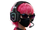 2.4GHz Wireless Gaming Headset with Flip Microphone for PC-Black V1263-JX-7533-1