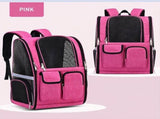 Pet Carrier Backpack for Travel, Hiking, and Vet Visits Breathable Mesh Design with Reflective V1341-ZY-5TSDRNGF-ROSE