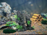 Large Aquarium Mountain View Moss Tree Rock Cave, Tall Aquarium Decorations with Small Artificial V1369-AZ3-W-02730