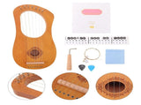 1Set Beginner Friendly 7 String Lyre Harp Kit Brown Wood Portable Lyra Harp Instrument V1369-AZ3-W-21679