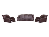 311 Seater Recliner Sofa In Faux Leather Lounge Couch in Brown V43-SET-FAN-3+1+1-BR