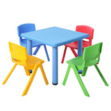 Keezi 5PCS Kids Table and Chairs Set Children Study Desk Furniture Plastic 4 Chairs KPF-TBCH-BU-5PC