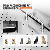 1.57M Pet Dog Bathing Station w/Ramp, Professional Stainless Steel Dog Grooming Tub w/ Soap Box, V952-BXGCWYG62ZKM7I5V3V0