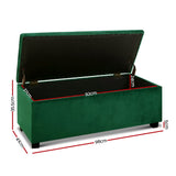 Artiss Storage Ottoman Blanket Box 97cm Velvet Green OTM-L2-VEL-GREEN
